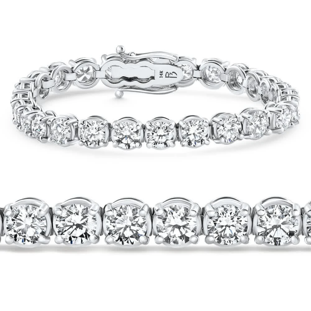 Pompeii3 20 Ct Lab Grown Diamond Tennis Bracelet 14k White Gold 7"
