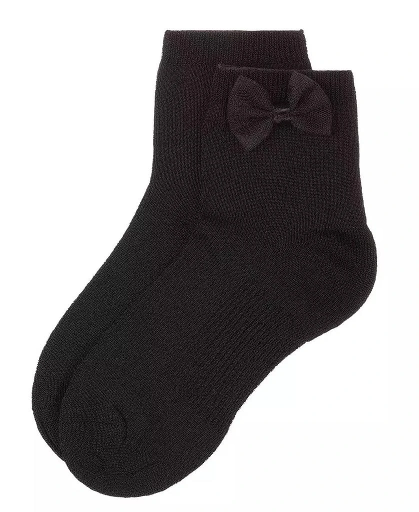 Memoi Big Girls Bow-Trimmed Mercerized Cotton Rich Ankle Sock 2