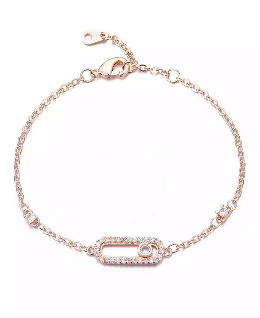 ADORNIA Rose Gold CZ Dancing Stone Bracelet