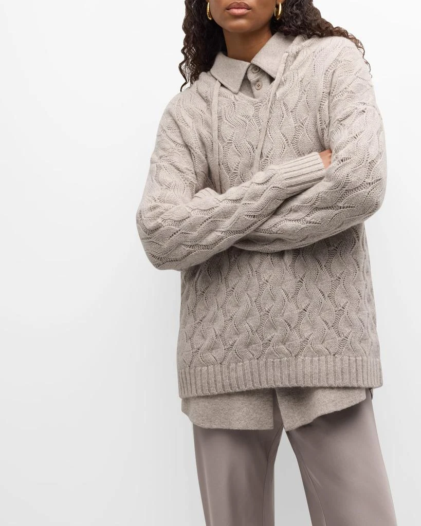 TSE Cashmere Cashmere Cable-Knit Hoodie 7