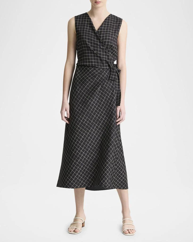 Vince Trellis Plaid Wrap Dress 2