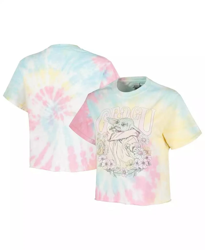 Mad Engine Men's and Women's Blue The Mandalorian Springtime for Baby Yoda Tie-Dye T-Shirt 1