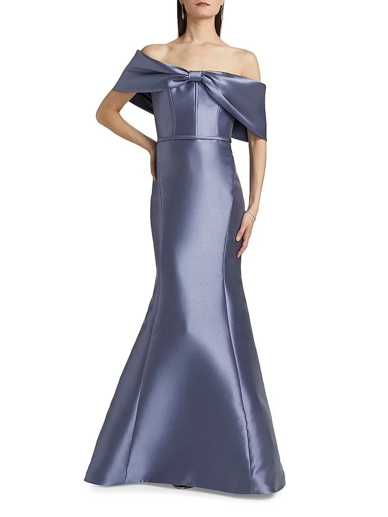 Amsale Mikado Off-The-Shoulder Gown 3