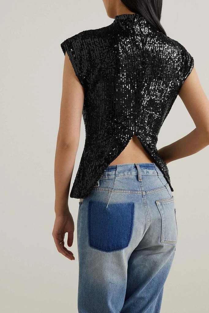 GAUCHERE Cutout sequined stretch-crepe top 3
