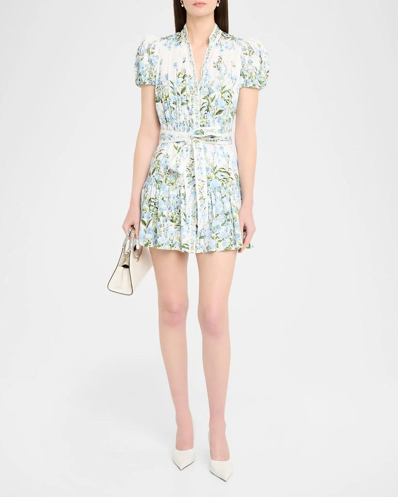 Alice + Olivia Cora Short-Sleeve Tiered Mini Shirtdress - Dresses & Skirts  - Free Shipping - BeyondStyle