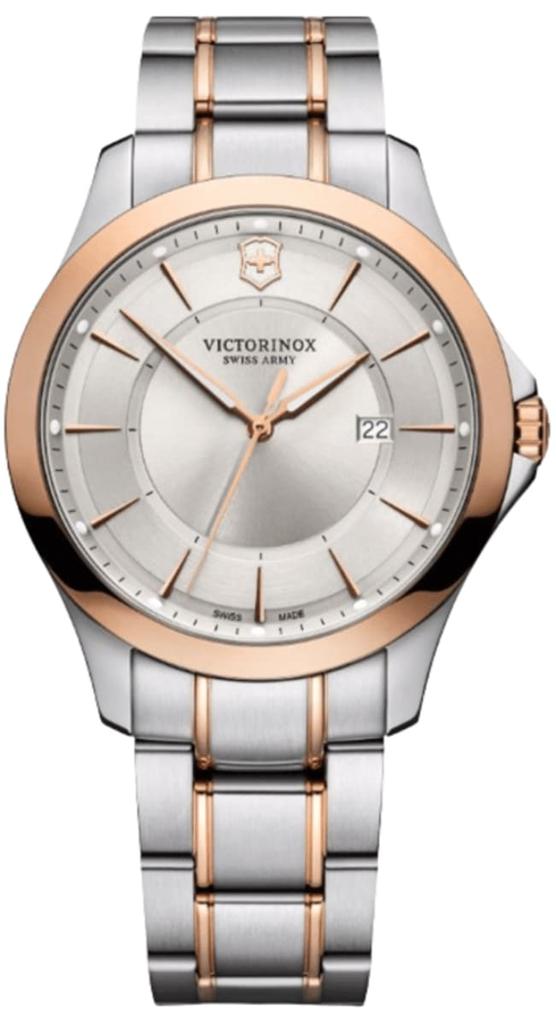 Shop Victorinox Swiss Army Alliance Quartz Grey Dial Leather Strap
