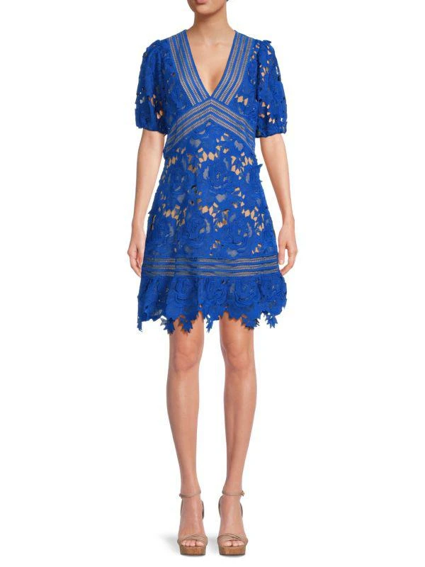 Adelyn Rae Puff Sleeve Lace Mini Dress 1