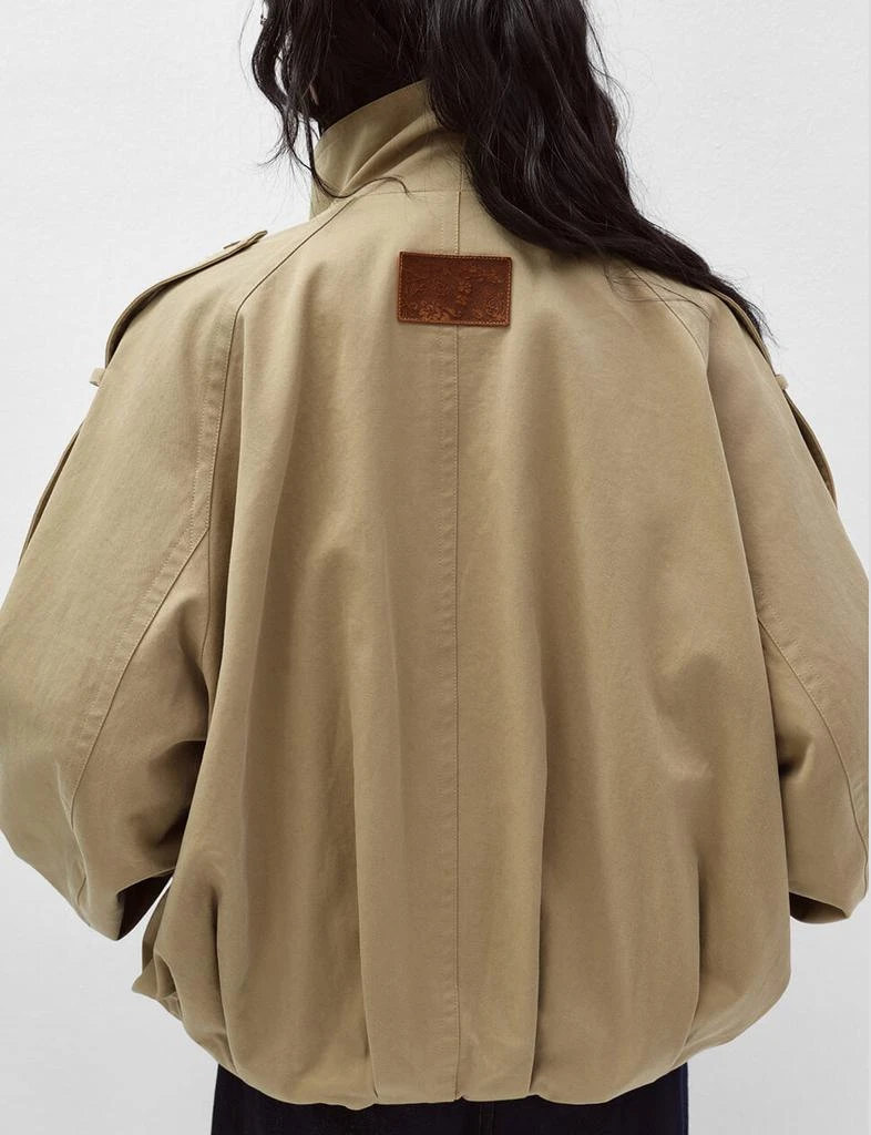 Pixie Market Khaki Cropped Funnel Neck Trench Jacket-PREORDER 9