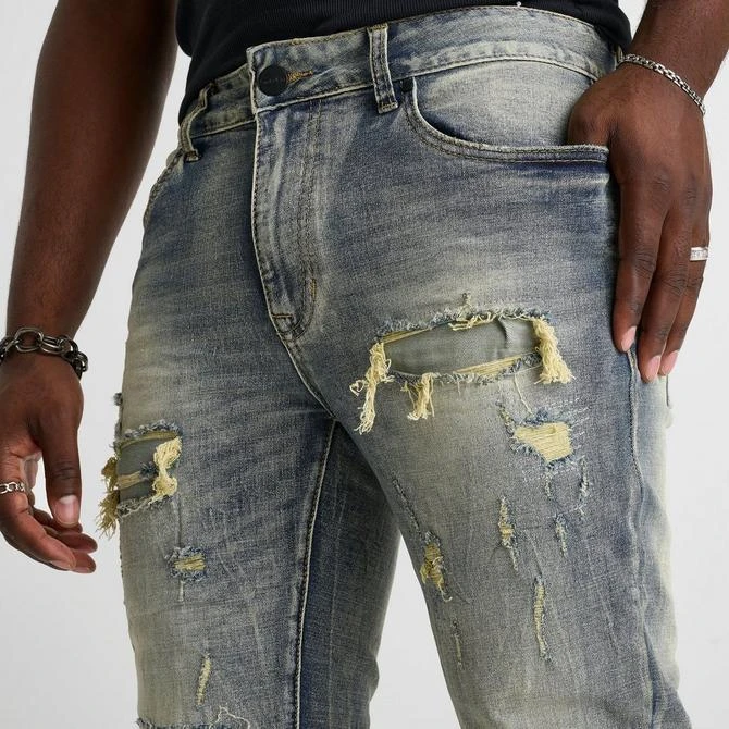 Smoke Rise Men's Smoke Rise Rip & Repair Slim Denim Jeans 5