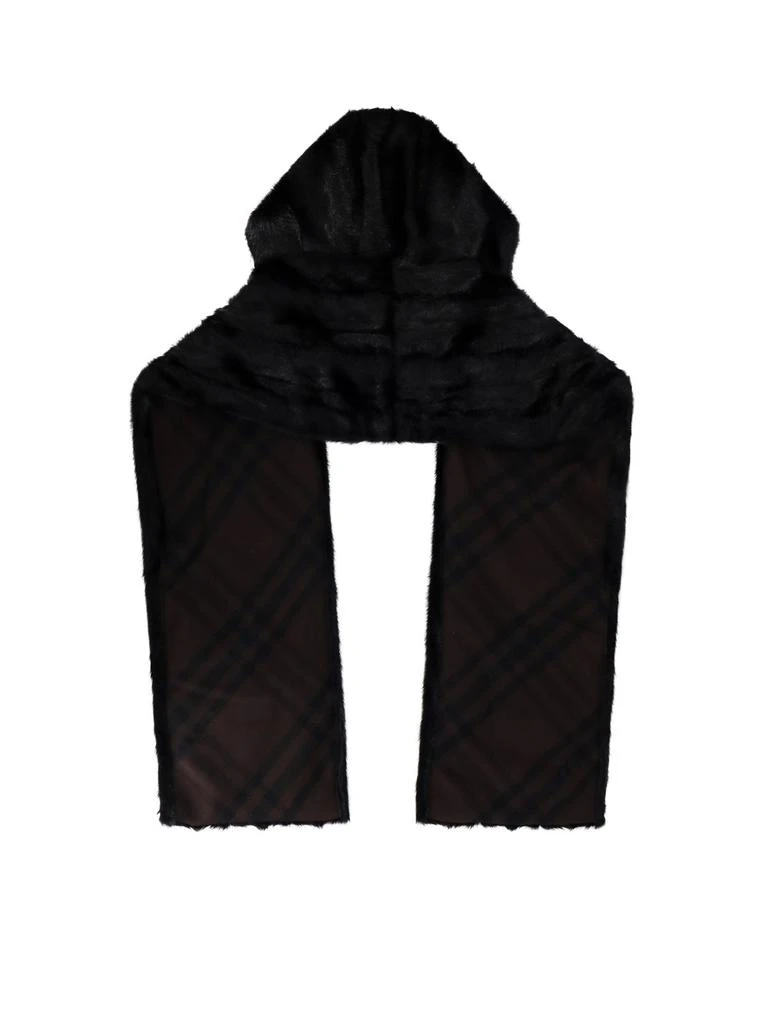Burberry Burberry Hooded Wraparound Style Faux-Fur Scarf 2