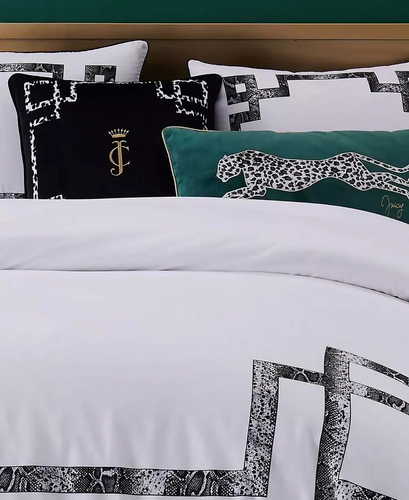 Juicy Couture Lattice Embroidered Velvet Decorative Pillow, 20" x 20" 2