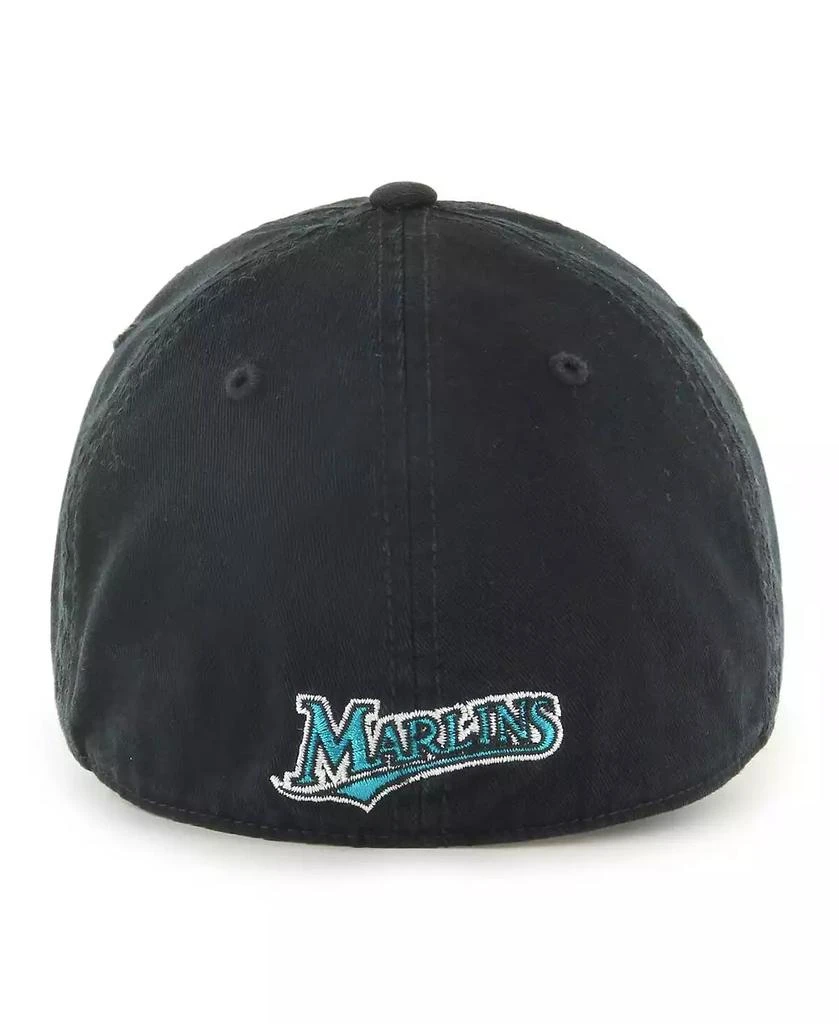 47 Brand Men's Black Florida Marlins Cooperstown Collection Franchise Fitted Hat 2