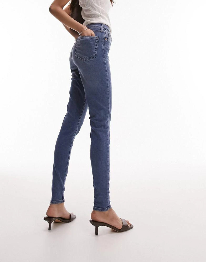 Topshop Topshop high rise Jamie jeans in mid blue 3