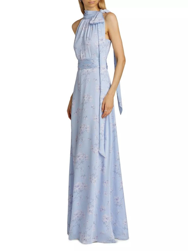 Sachin & Babi Kayla Floral Tie-Neck Gown 4