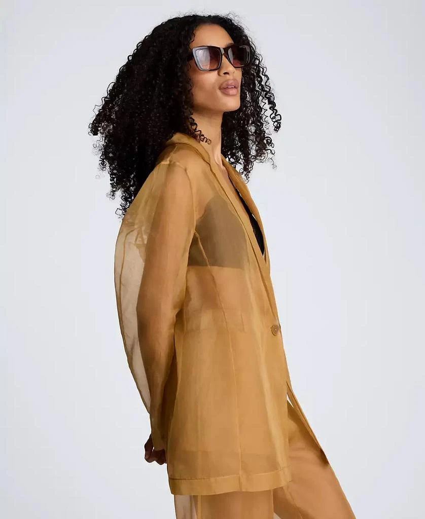 Kenneth Cole Women
s Organza One-Button Notch Collar Jacket 6