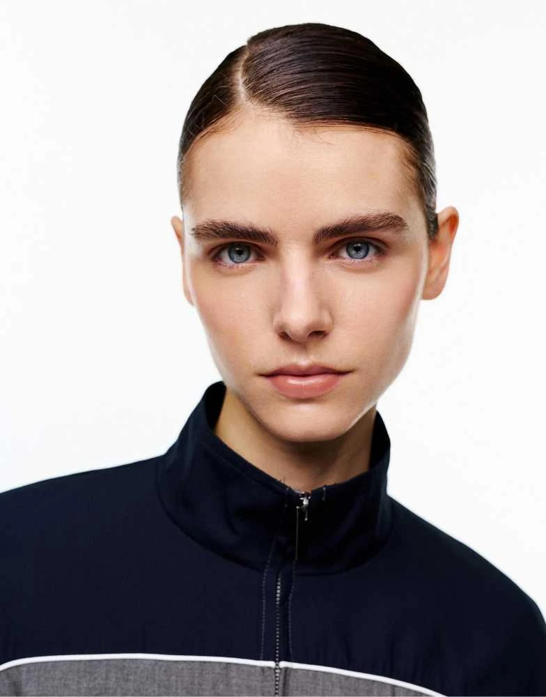 Pull&Bear Pull&Bear Combined panel jacket in pale grey 2