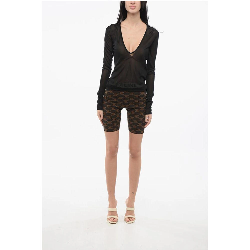 Yves Saint Laurent Semi-sheer Sweater with Deep-U Women's Neckline 4