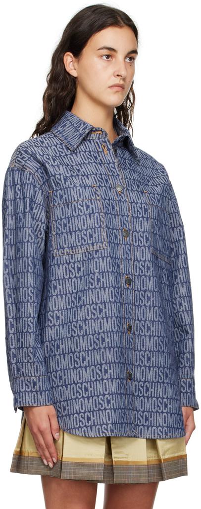 Moschino Blue All Over Denim Shirt