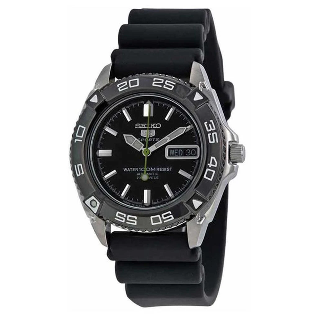 SEIKO Seiko Men's Automatic Watch - 5 Sports Rotating Bezel Black Rubber Strap | SNZB23J2 1