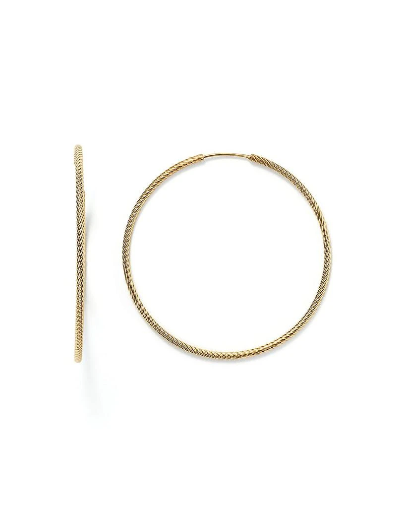 Bloomingdale's 14K Yellow Gold Twisted Endless Hoop Earrings 1