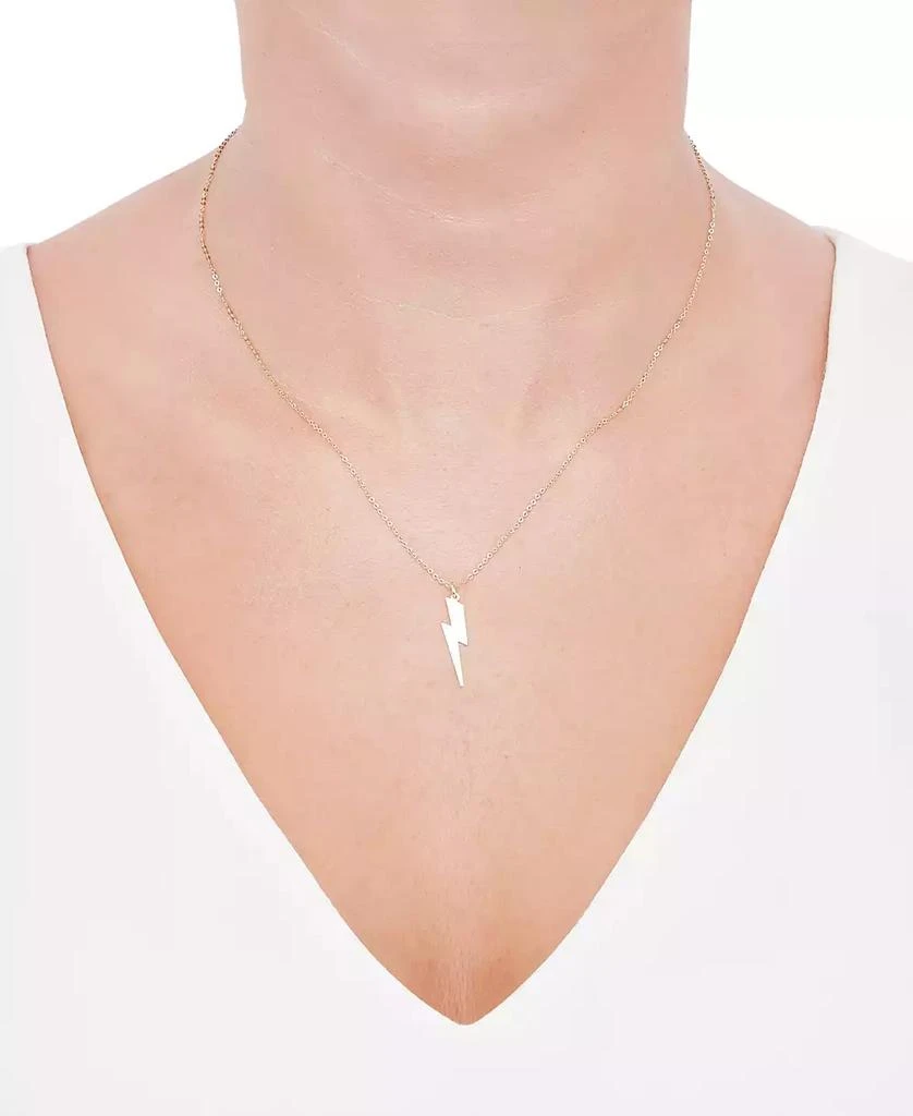 Italian Gold Lightning Bolt 18" Pendant Necklace in 10k Gold 2