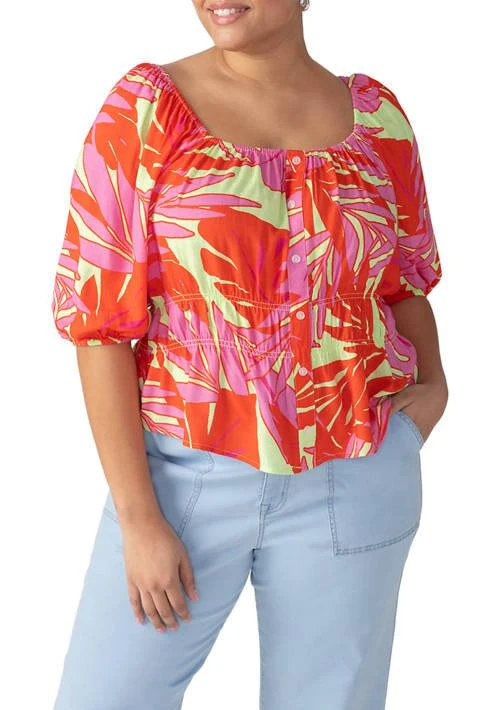 Sanctuary Plus Size Easy Faux Button Front Top 1