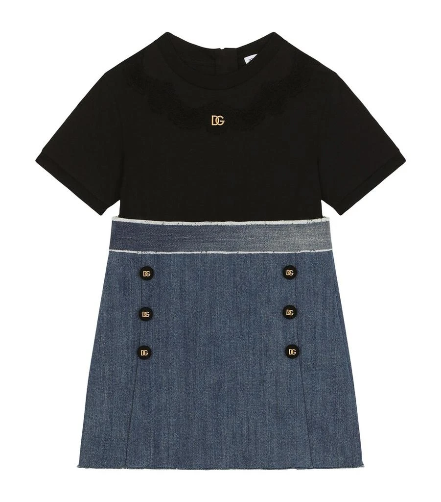 Dolce & Gabbana Denim-Jersey DG Logo Dress (8-14 Years) - Baby Clothing -  BeyondStyle