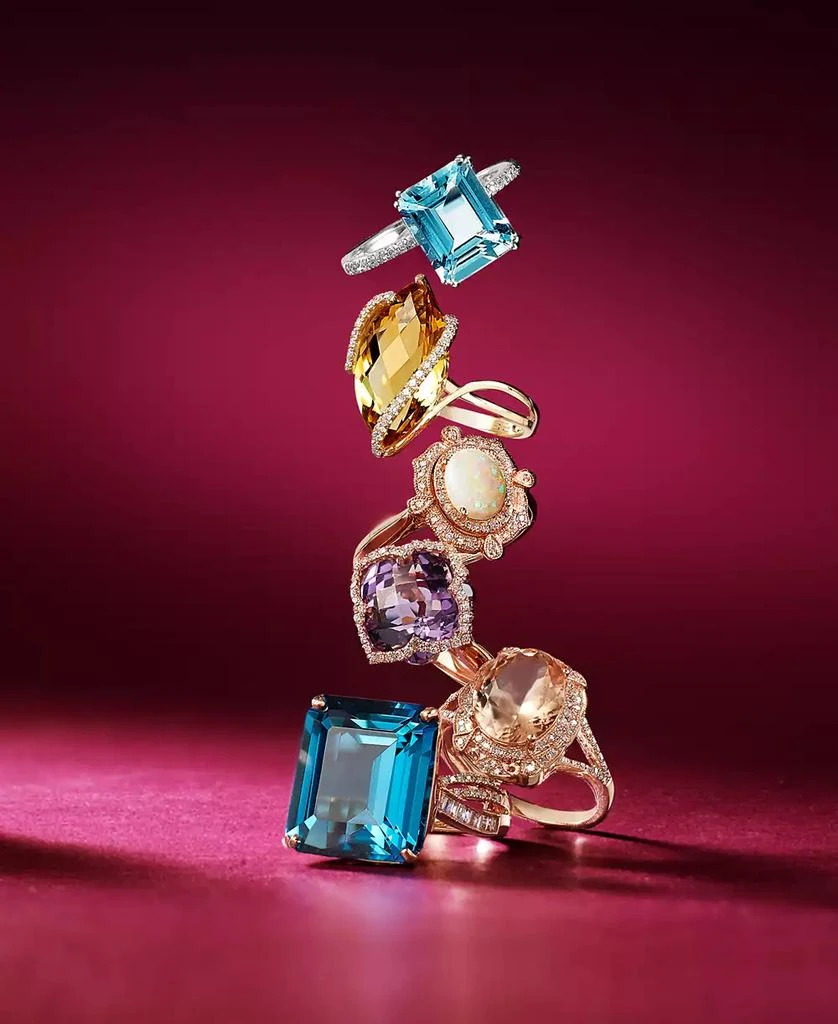 Effy EFFY® Amethyst (5-3/4 ct. t.w.) and Diamond (1/5 ct. t.w.) Clover Ring in 14k Rose Gold 3