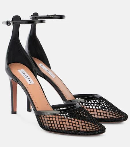 Alaïa Leather-trimmed mesh pumps 1