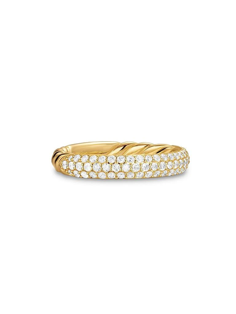 David Yurman DY Mercer Pavé Band Ring in 18K Yellow Gold 1