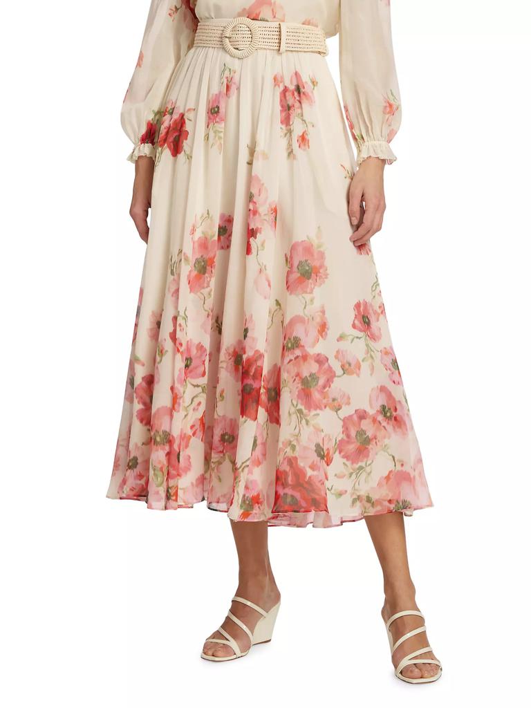 【Zimmermann】Lightburst floral cotton and silk maxi skirt Zimmermann Lightburst floral cotton and silk maxi skirt 1