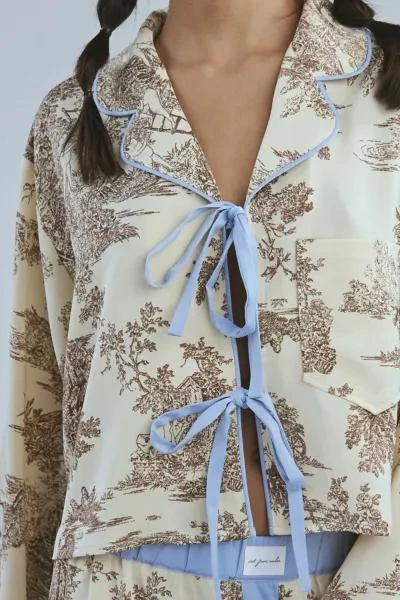 Out From Under Out From Under Satin Tie-Front PJ Top 4