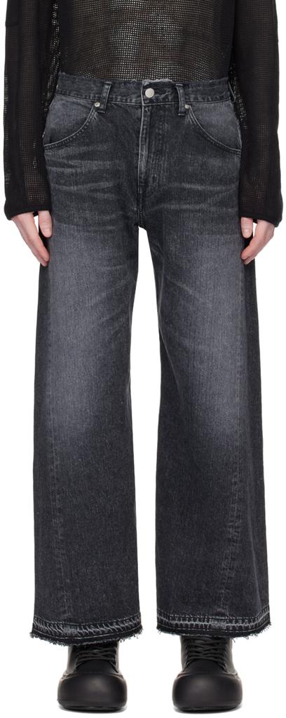 JieDa Black 3D Jeans