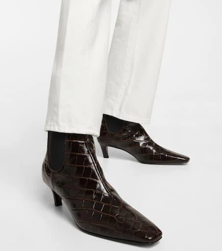 Totême Croc-effect leather ankle boots 4
