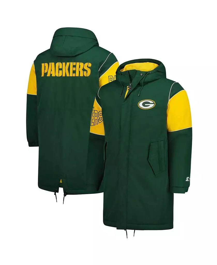 Starter Men's Green Green Bay Packers Dynasty Polyfill Stadium Full-Zip Jacket 1