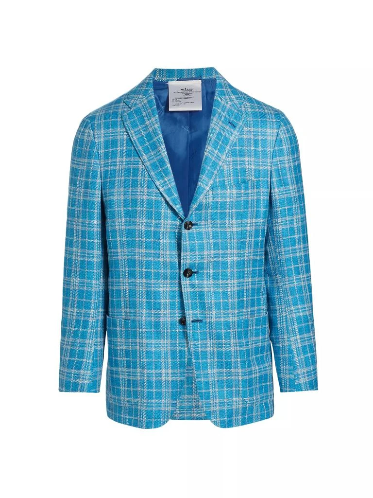 Kiton Plaid Silk-Blend Three-Button Sport Coat 1