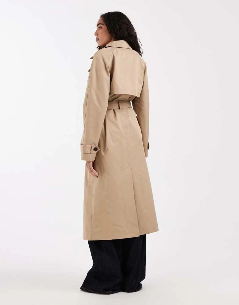 ASOS ASOS Design Tall longline water repellent trench coat in stone 4