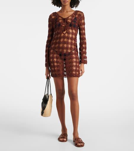 ANNA KOSTUROVA Crochet cotton minidress