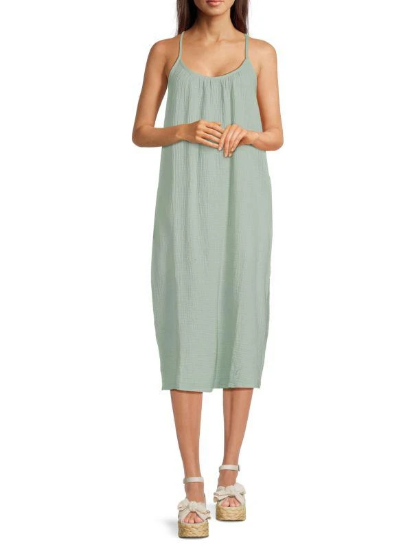 Saks Fifth Avenue Scoopneck Shift Midi Dress 1