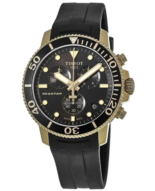 Tissot Tissot Seastar 1000 Chronograph Black Dial Black Rubber Strap Men's Watch T120.417.37.051.01 1