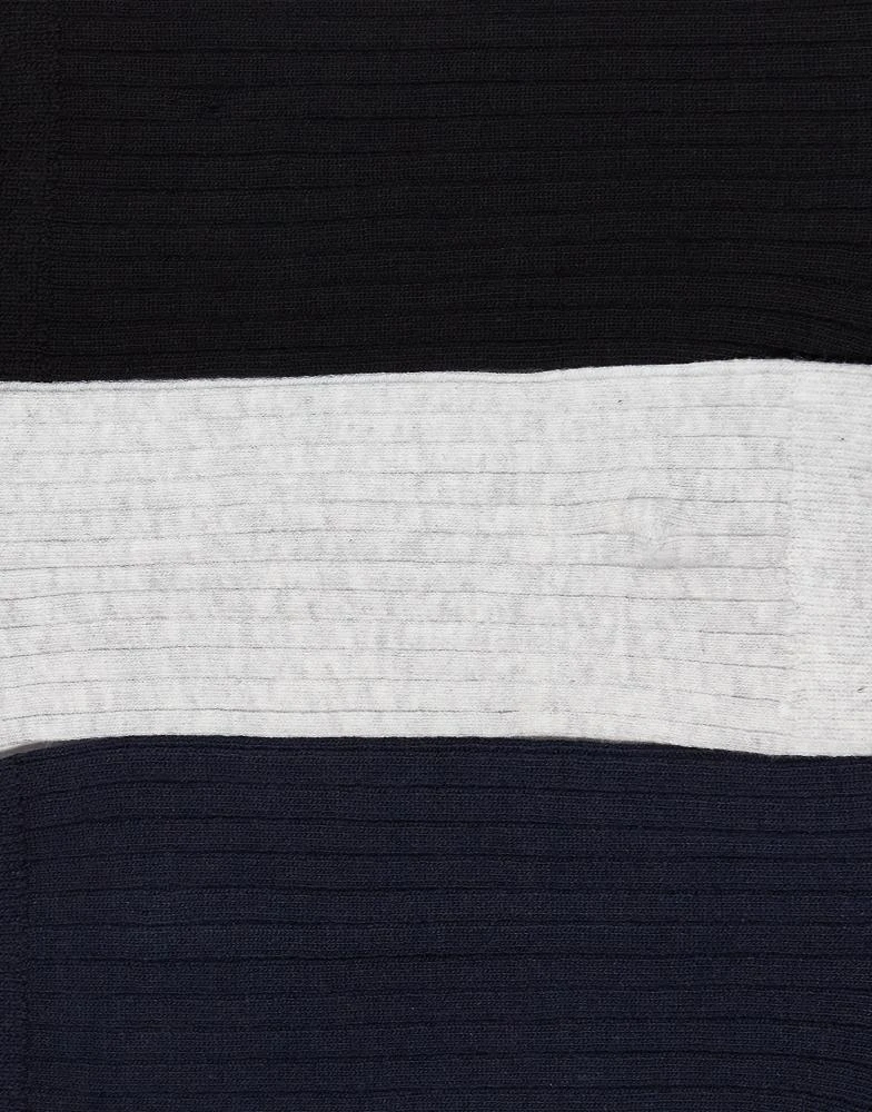 Weekday Weekday rib socks 3-pack in black white & navy 2