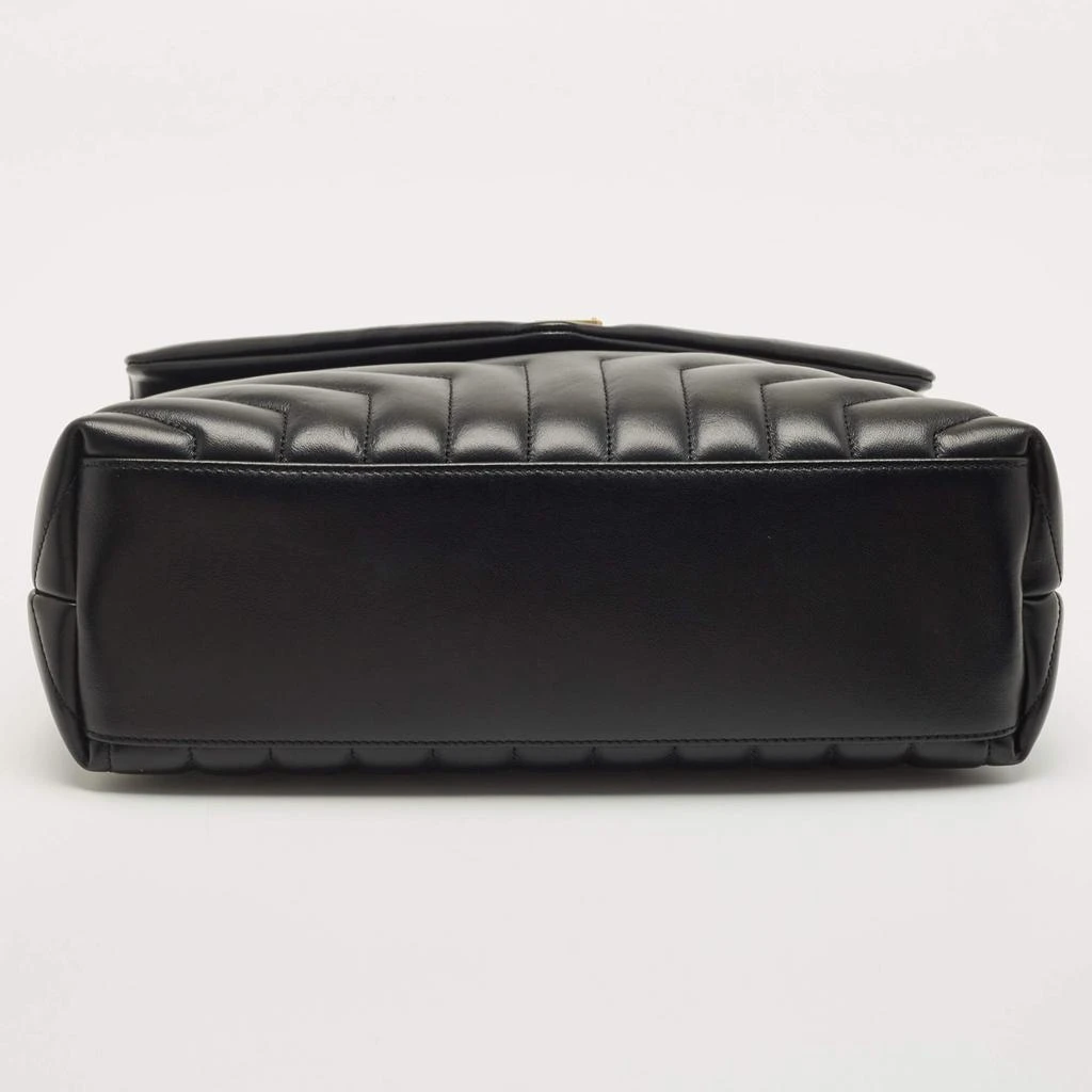 Yves Saint Laurent Saint Laurent Black Matelassé Leather Medium LouLou Shoulder Bag 6