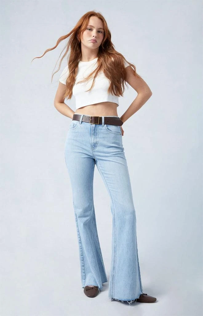 PacSun Eco Stretch Light Indigo High Waisted Flare Jeans 1