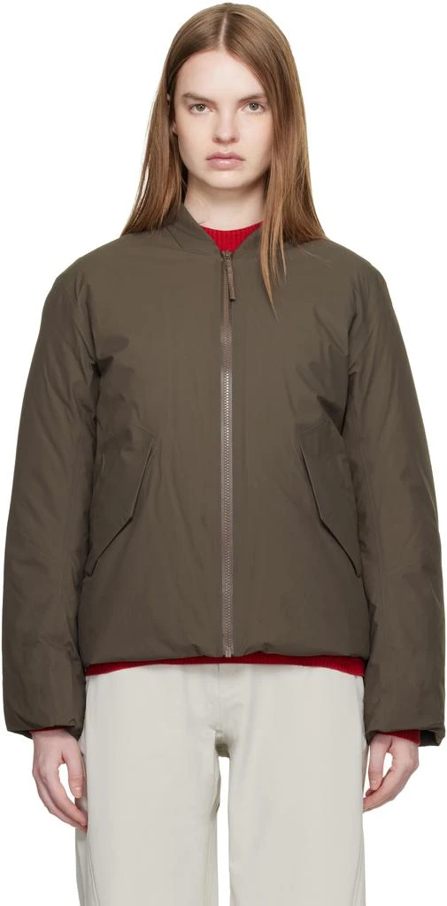 Veilance Taupe Decca Down Bomber Jacket