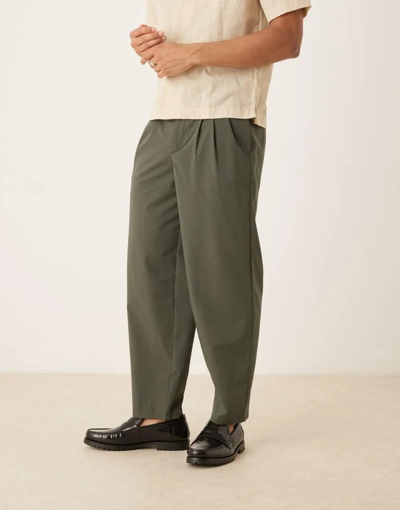 ASOS ASOS DESIGN oversized tapered trouser in green 1