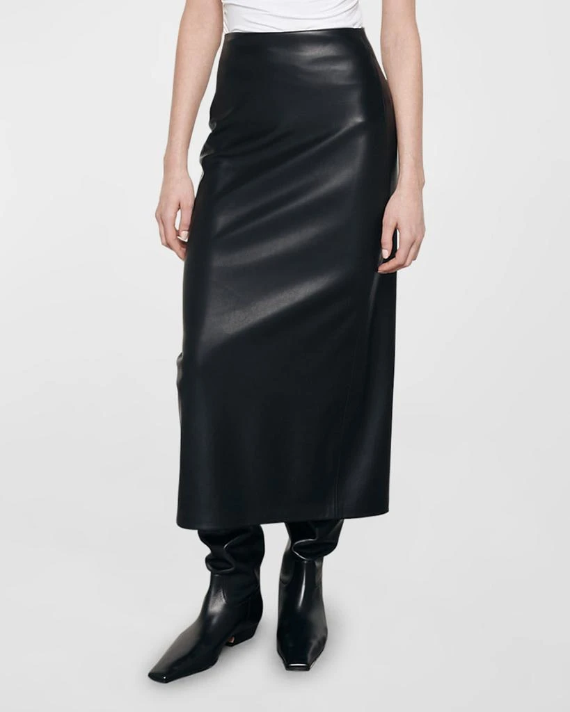 Enza Costa Ankle-Length Faux Leather Skirt 1