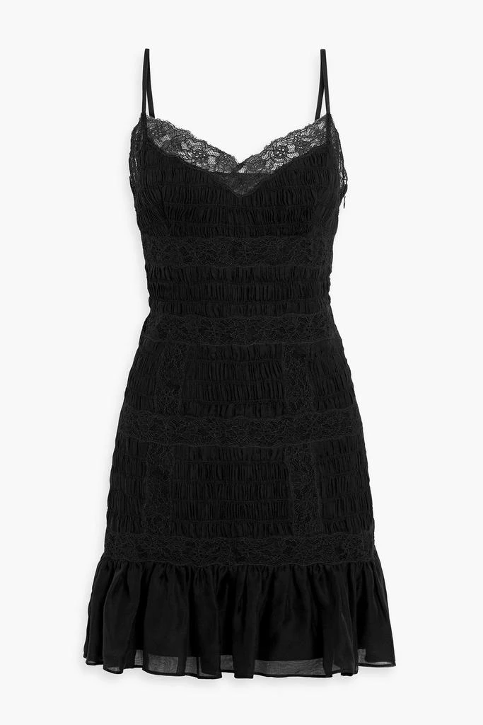 Lace-trimmed shirred silk-chiffon mini dress  On Sale Now with Up to 80%  Off | Discover Exclusive Deals & Savings at BeyondStyle  Authentic Valentino  dresses|women|clothing|mini dresses with Limited-Time Discounts, Free  Shipping,
