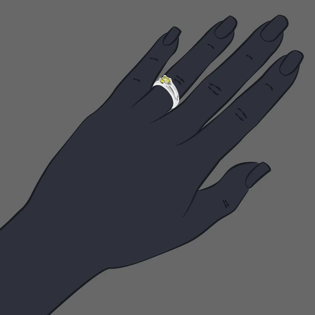 Vir Jewels 1/2 cttw Lemon Quartz Ring .925 Sterling Silver with Rhodium Round Shape 6 MM 3