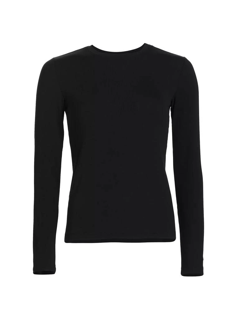 L'Agence Tess Rib-Knit Crewneck T-Shirt 1