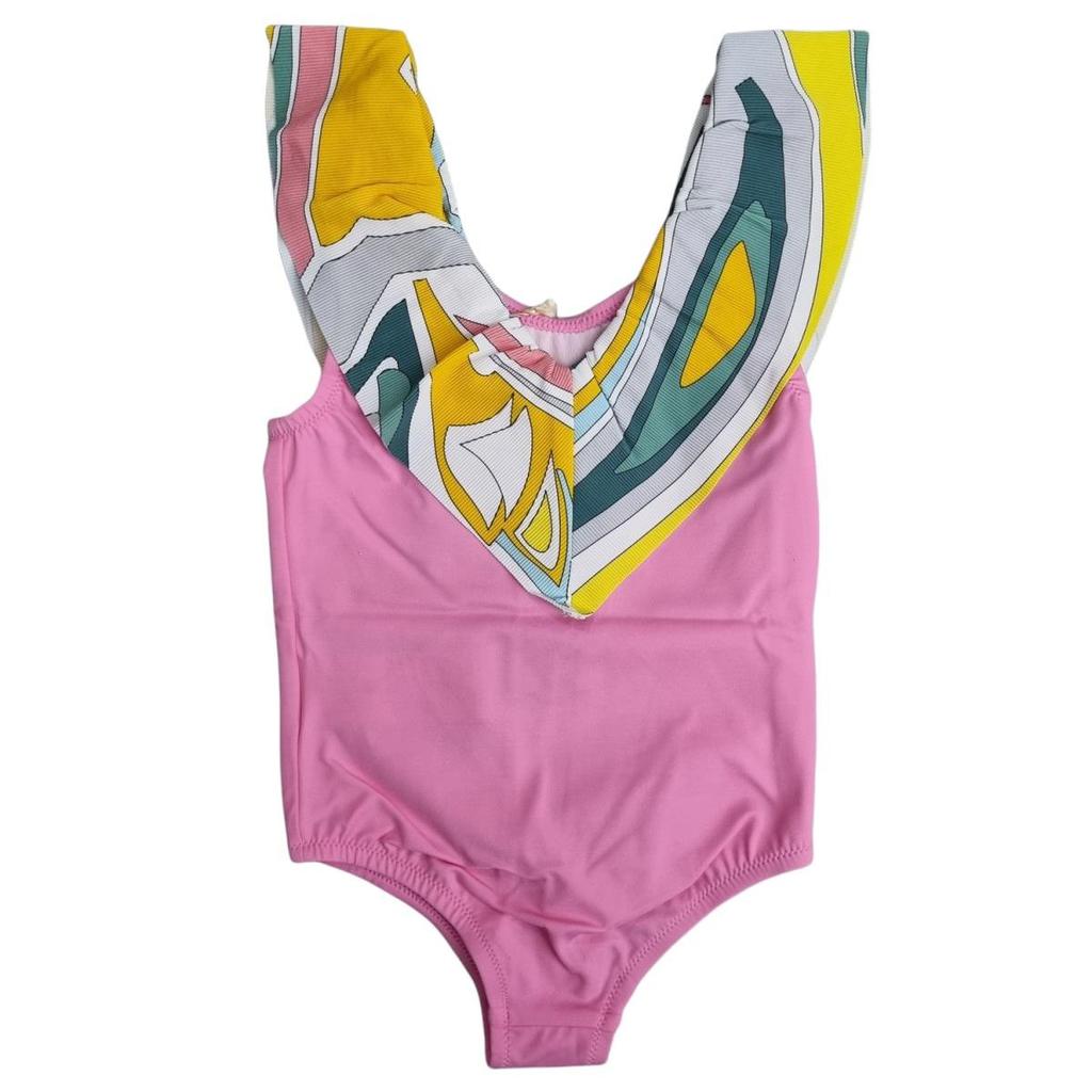 Emilio Pucci Junior Ruffled Trim V-Neck Swimsuit – On Sale